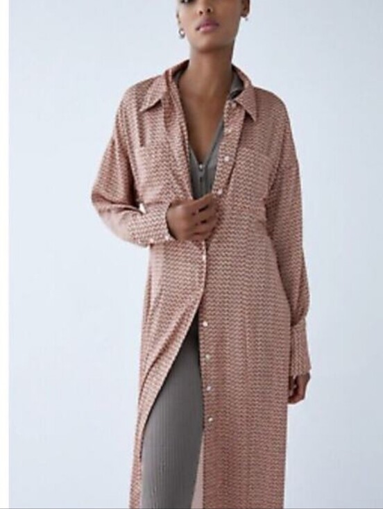 Zara Dresses & Skirts - Zara women’s Satiny Button closure maxi Duster/Dress size XS new without tag